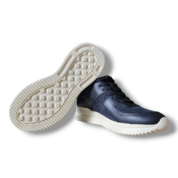 Everlane The Trainer Black Leather Sneakers Women's Size 6 - Picture 7 of 9